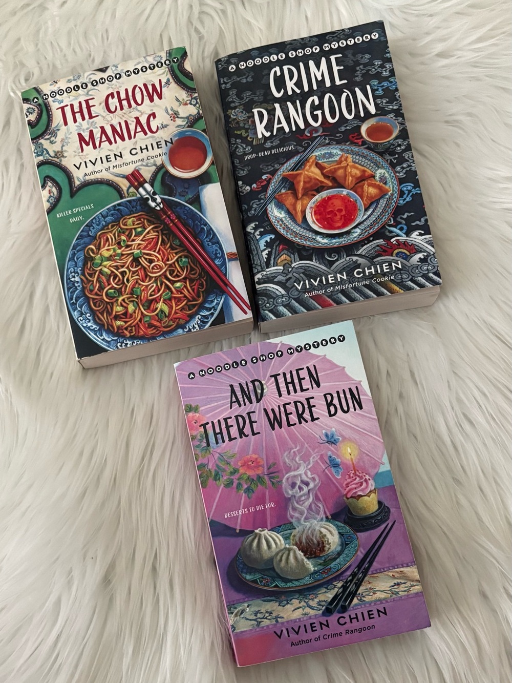 Lot of 3 Noodle Shop Mysteries by Vivien Chien - Chow, Rangoon, Bun
